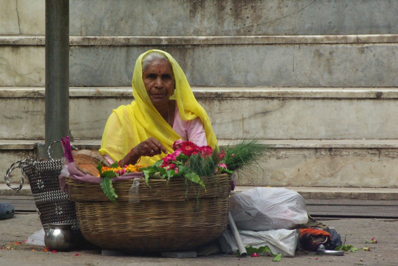 Vendeuse de fleurs à Udaipur
